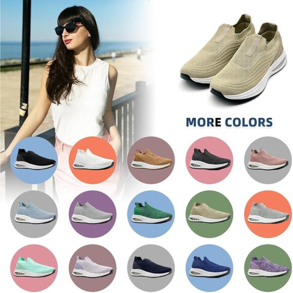 Dolphinslides Women Men Khaki Running AthleticTennis Lightweight Sport Sneakers - Picture 6 of 7